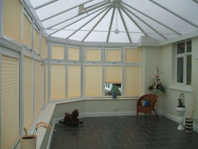 Another image of blinds Cardiff in a conservatory